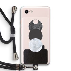 Marmeren cirkels: Pixel 3 XL Transparant Hoesje met koord