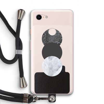 Marmeren cirkels: Pixel 3 XL Transparant Hoesje met koord