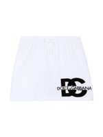 Dolce & Gabbana Kids jupe en coton à logo imprimé - Blanc