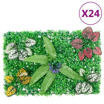 VidaXL Hek met kunstplanten 24 st 40x60 cm groen