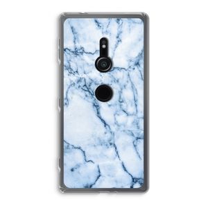 Blauw marmer: Sony Xperia XZ2 Transparant Hoesje