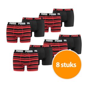 Puma Boxershorts 8-pack Stripe Red-M