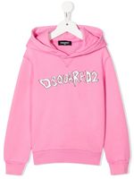 DSQUARED2 KIDS hoodie en coton à logo imprimé - Rose - thumbnail