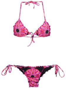 Amir Slama printed triangle bikini top - Rose