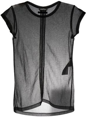 TOM FORD t-shirt à effet de transparence - Noir