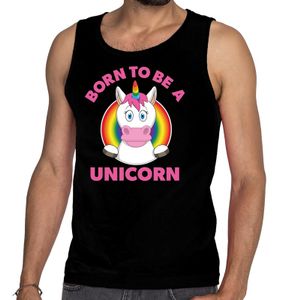 Gay pride born to be a unicorn tanktop zwart heren 2XL  -