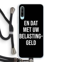 Belastinggeld - Zwart: Huawei P Smart Pro Transparant Hoesje met koord