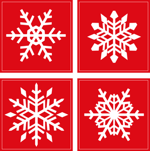Kerst onderzetters Rode sneeuwvlokken
