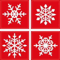 Kerst onderzetters Rode sneeuwvlokken