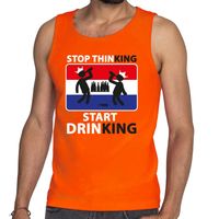 Oranje Stop thinking start drinking tanktop / mouwloos shirt her