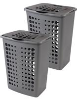 Curver victor wasbox 60 liter zilver/antraciet 2 stuks