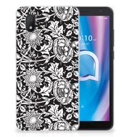 Alcatel 1B (2020) TPU Case Black Flowers - thumbnail