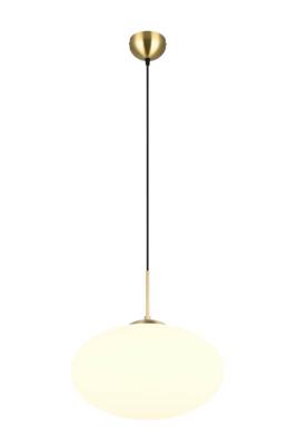 Trio Ovale hanglampFomento Ø 40cm - messing met wit glas - 363190108