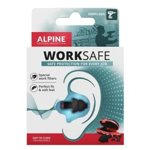 Alpine WorkSafe Herbruikbare oordop Zwart 2 stuk(s)