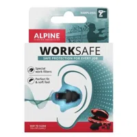 Alpine WorkSafe Herbruikbare oordop Zwart 2 stuk(s) - thumbnail