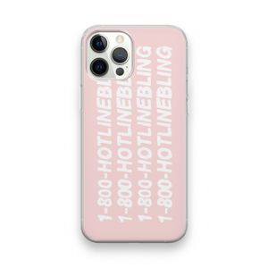 Hotline bling pink: iPhone 12 Pro Transparant Hoesje