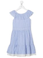 POLO RALPH LAUREN KIDS robe évasée à rayures - Bleu