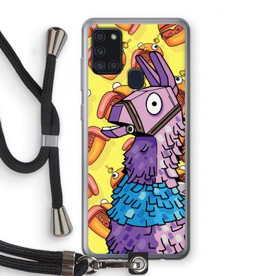 Loot Burger: Samsung Galaxy A21s Transparant Hoesje met koord