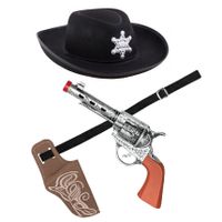 Verkleed cowboy hoed/holster met een revolver voor kinderen - carnaval - thumbnail