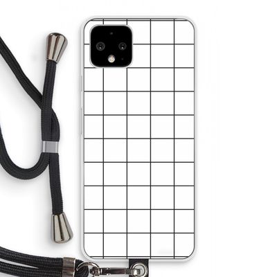 Rooster: Pixel 4 Transparant Hoesje met koord
