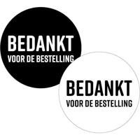 KP etiket "Bedankt voor de bestelling", diameter 40 mm, 2 varianten, rol van 250 stuks
