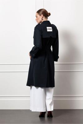 Laurine bonded trenchcoat - dark blue - 12478