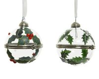 Kerstbal glas cadeau deco d6 cm assorti - Decoris