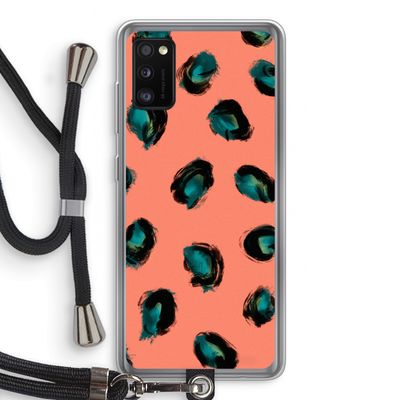 Pink Cheetah: Samsung Galaxy A41 Transparant Hoesje met koord