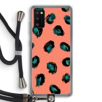Pink Cheetah: Samsung Galaxy A41 Transparant Hoesje met koord Pink Cheetah: Samsung Galaxy A41 Transparant Hoesje met koord