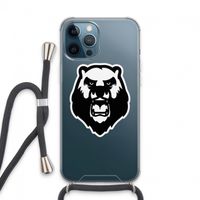 Angry Bear (white): iPhone 13 Pro Max Transparant Hoesje met koord