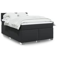 Boxspring met matras kunstleer zwart 140x190 cm
