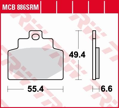 TRW Remblokken, en remschoenen voor de moto, MCB886SRM Sinter maxi scooter