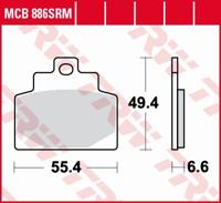TRW Remblokken, en remschoenen voor de moto, MCB886SRM Sinter maxi scooter