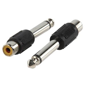 Valueline AC-021 kabeladapter/verloopstukje RCA 6.35mm Zwart