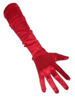 Handschoenen satijn rood extra lang - thumbnail