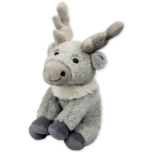 Inware pluche eland rendier knuffeldier - grijs - staand - 20 cm