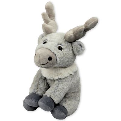 Inware pluche eland rendier knuffeldier - grijs - staand - 20 cm