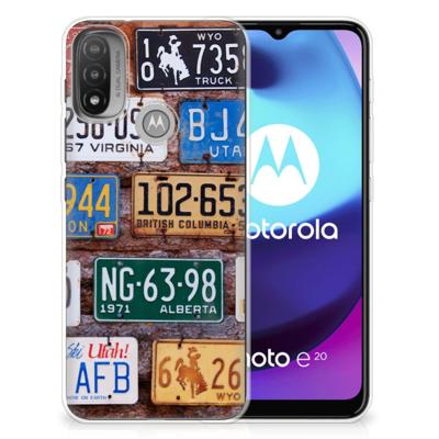 Motorola Moto E20 | E40 | Siliconen hoesje | met foto Kentekenplaten
