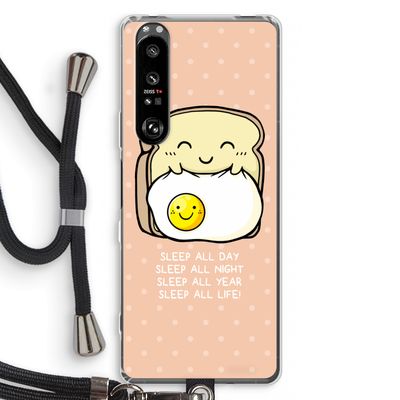 Sleep All Day: Sony Xperia 1 III Transparant Hoesje met koord