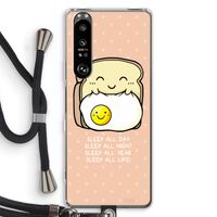Sleep All Day: Sony Xperia 1 III Transparant Hoesje met koord