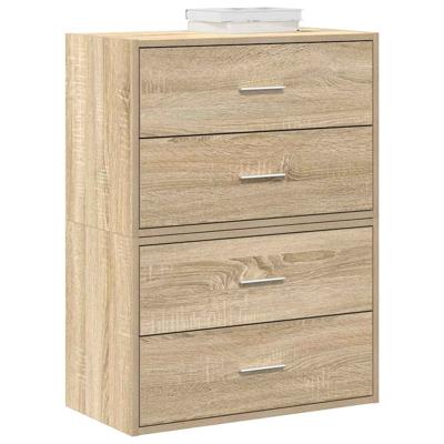 Kasten met 2 lades 2 st 60x31x40 cm bewerkt hout sonoma eiken
