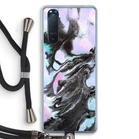 Pastel zwart: Sony Xperia 5 II Transparant Hoesje met koord