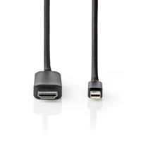 Nedis Mini DisplayPort-Kabel | Mini-DisplayPort Male naar HDMI | 48 Gbps | 2 m | 1 stuks - CCGB37604BK20 CCGB37604BK20 - thumbnail