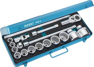 HAZET Dopsleutelset 1002Z · 3/4 inch (20 mm) vierkant hol · 18-delig · 22 - 60