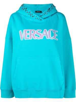 Versace hoodie à logo imprimé - Bleu