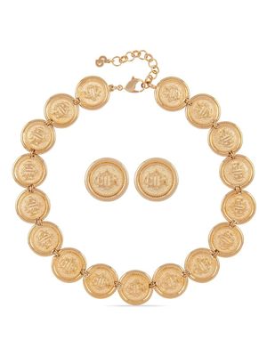 Christian Dior Pre-Owned ensemble collier-boucle d'oreille à logo pre-owned (années 1980)