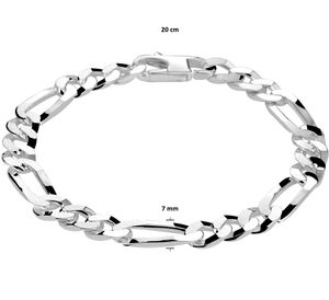 TFT Armband Zilver Figaro 7 mm 20 cm