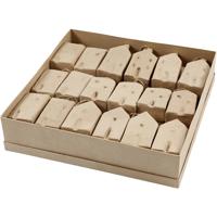 Creativ Company Huis, h: 9,5-12 cm, l: 5,5-6,5 cm, b: 3 cm, 4x9 stuk/ 1 doos