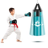 Bokszak Set met 8oz Bokshandschoenen Handriemen Zak Bokszak voor Kinderen en Volwassenen Zwart + Groen