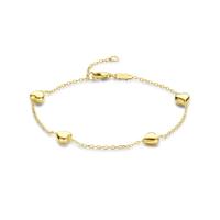 14k Gouden Armband met Hartjes - Verstelbaar 16-18 cm